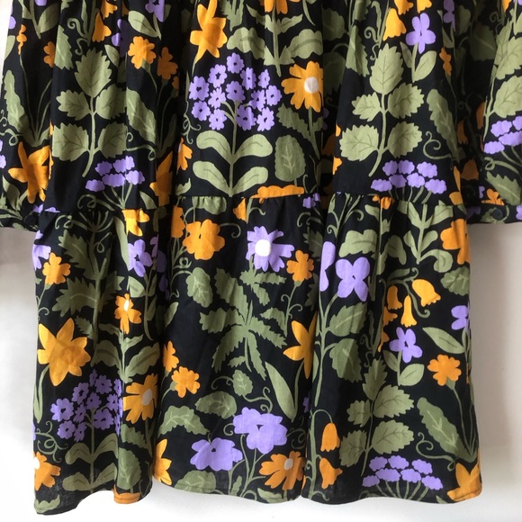 SOLD♏️ModCloth Princess Highway Luella Button Down Long Sleeve Floral TierDress - Picture 11 of 14